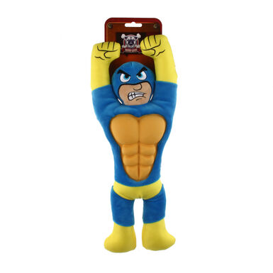 Wow Gum Superhéroe Azul y Amarillo Juguete para perros