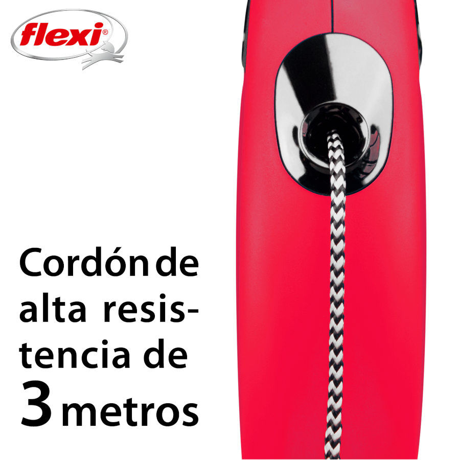 Flexi New Classic Correa de Cord&oacute;n Extensible Roja para perros, , large Imagen numero 3