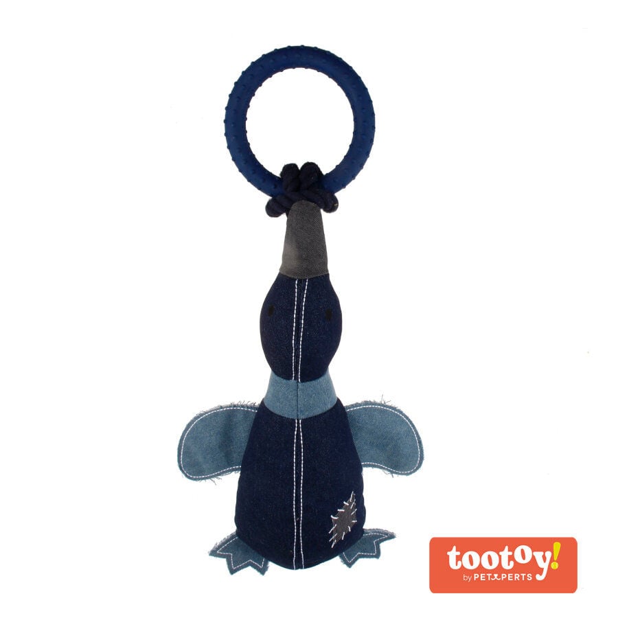 Tootoy! Comfort Denim Duck peluche con sonido y cuerda para perros, , large Imagen numero 1