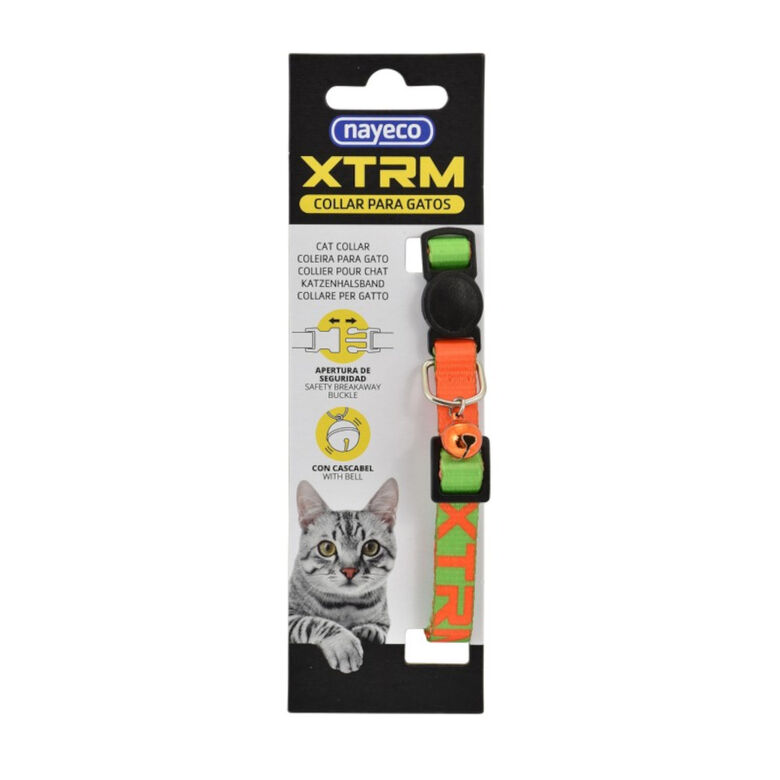 Nayeco X-Trm Neon Flash Verde y Naranja collar para gatos thumbnail