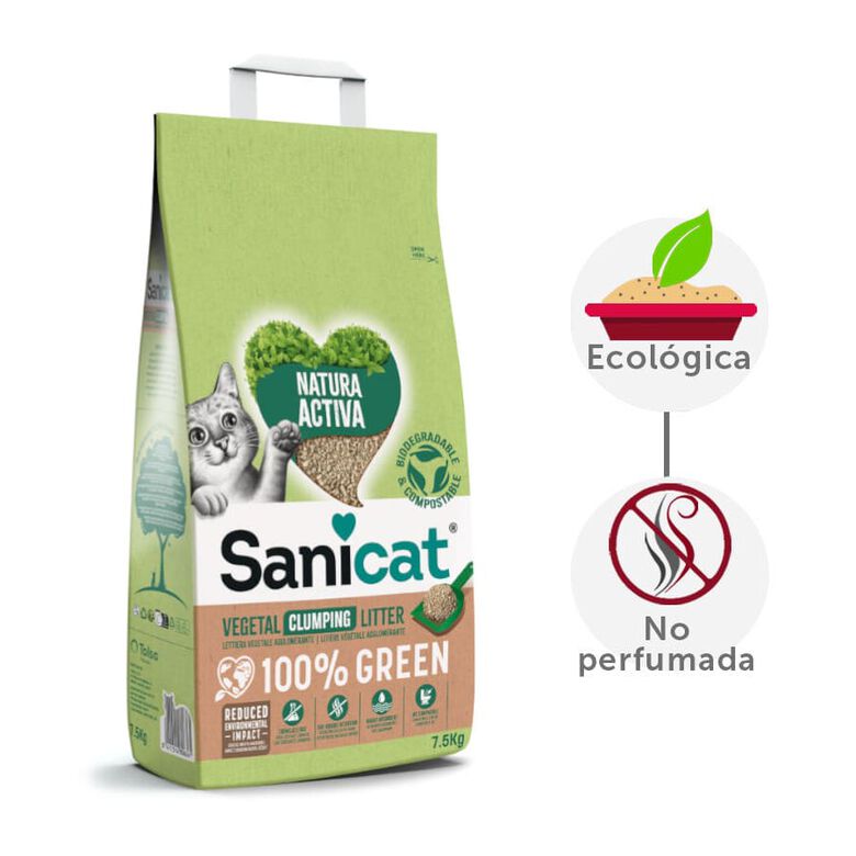 Sanicat Natura Activa 100% Green Arena Vegetal para gatos thumbnail