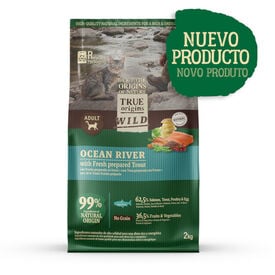 True Origins Wild Ocean River Salmón y Trucha pienso para gatos