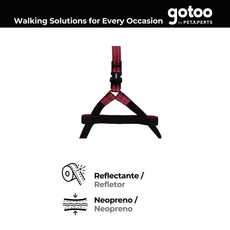 Gotoo Arnés reflectante de neopreno rosa para perros thumbnail