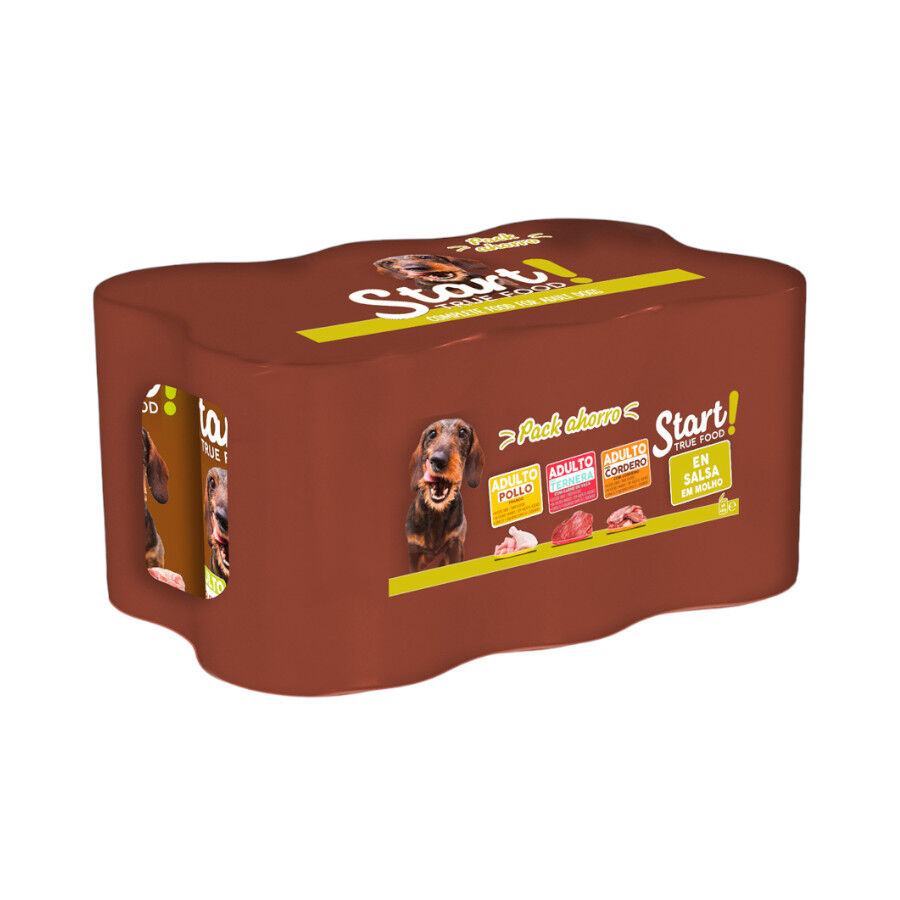 Start! Adult Pollo, Ternera y Cordero en Salsa lata para perros – Multipack thumbnail