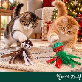 Wonder Christmas Pelota con Plumas y Cascabel Juguete para gatos