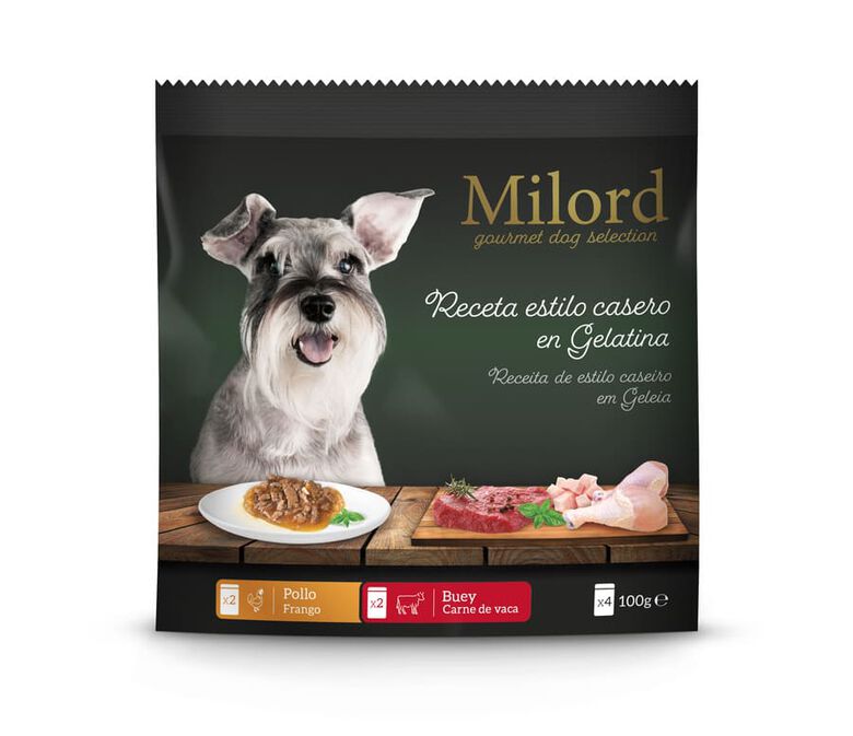 Milord Adult Receta estilo casero en Gelatina con Pollo y Buey sobres para perros - Multipack thumbnail