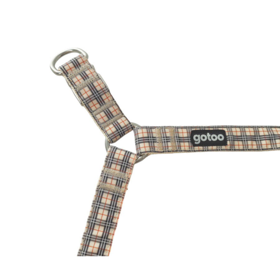 Gotoo Arnés estampado tartán marrón para perros thumbnail