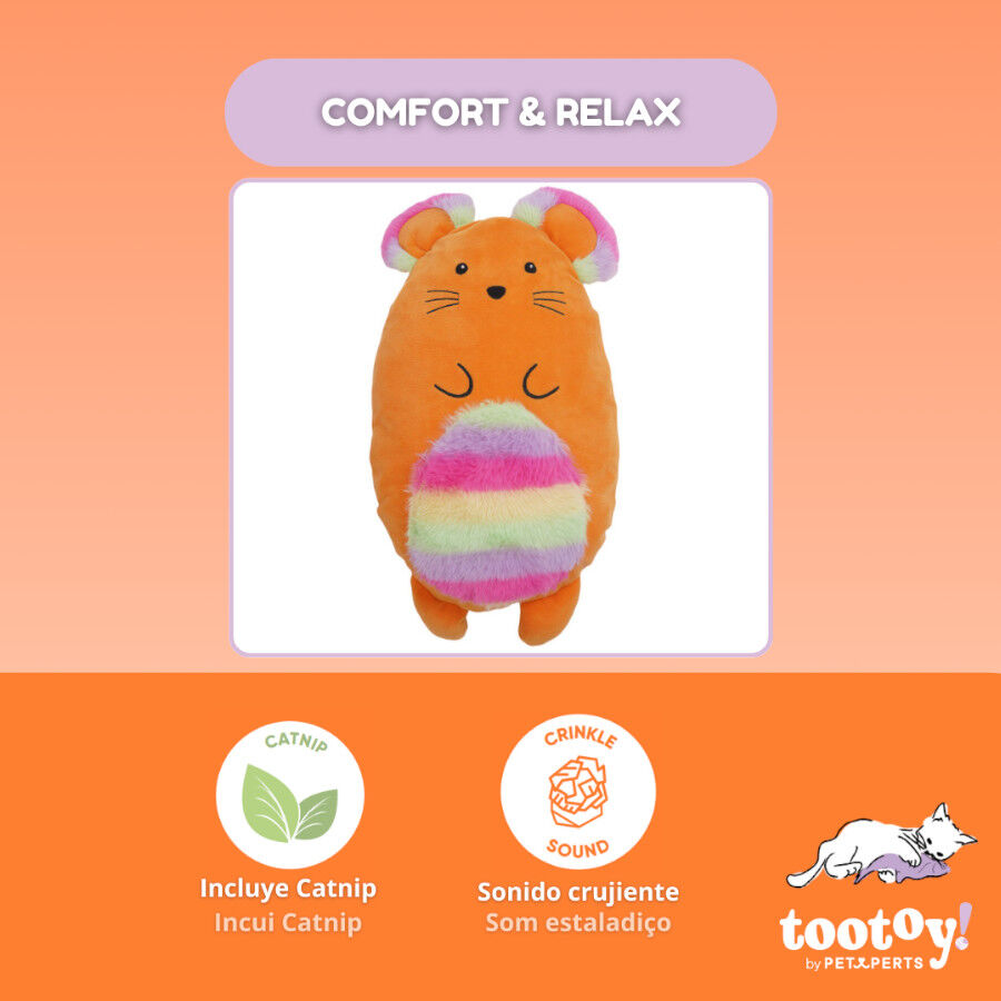 Tootoy! Peluche Rainbow Mouse Naranja para gatos thumbnail