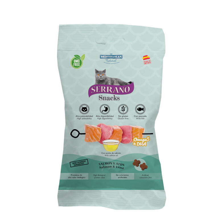 Serrano Bocaditos Omega 3 y DHA de Salmón y Atún para gatos thumbnail