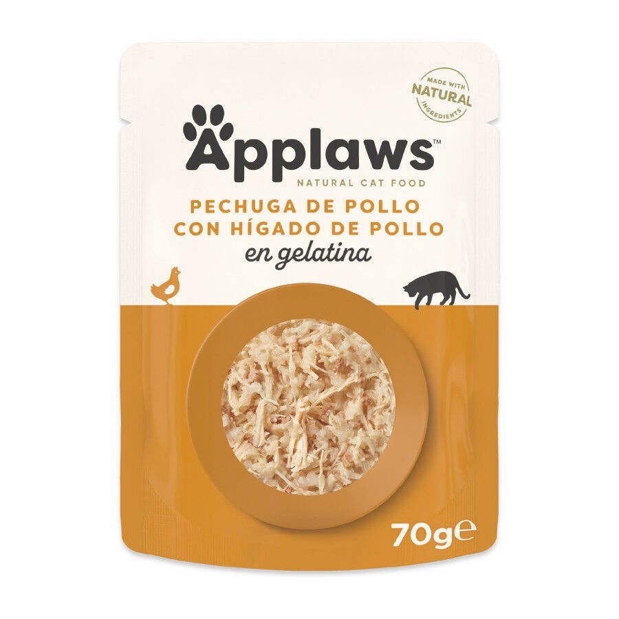70 g Applaws Pollo y H&iacute;gado en gelatina sobre para gatos, , large Imagen numero 1