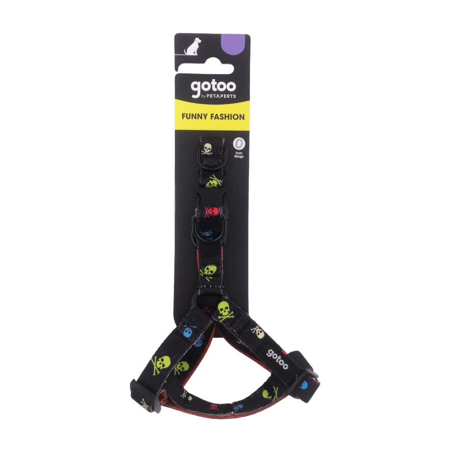 Gotoo  Arnés estampado calavera negro para perros thumbnail