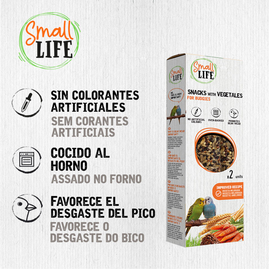 2 barritas Small Life Barritas Snack con Vegetales para periquitos, , large Imagen numero 3