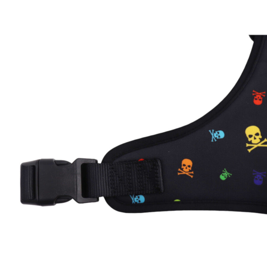 Gotoo Arn&eacute;s ajustable estampado calavera negro para perros, , large Imagen numero 4