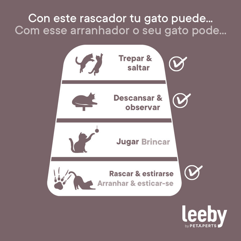 Leeby Colette DoubPost torre rascador con cama nido beige para gatos,  Imagen numero 6 Leeby Colette DoubPost torre rascador con cama nido beige para gatos, , large Imagen numero 6