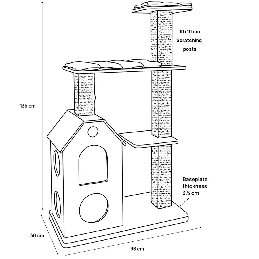 Flamingo Árbol Rascador Casandra Marrón para gatos thumbnail