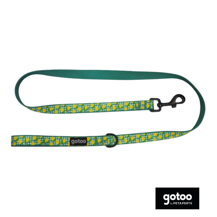 Gotoo Correa estampado vichy amarillo para perro thumbnail