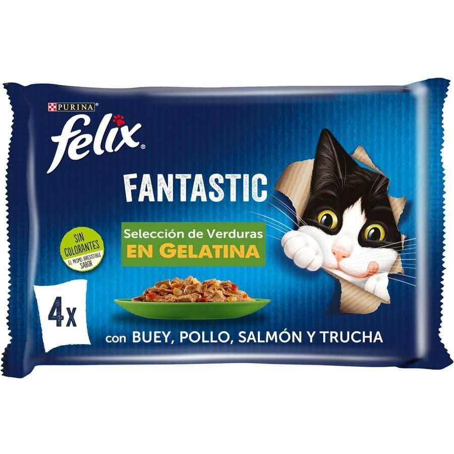 Felix Fantastic Selección de Verduras sobres en gelatina para gatos thumbnail
