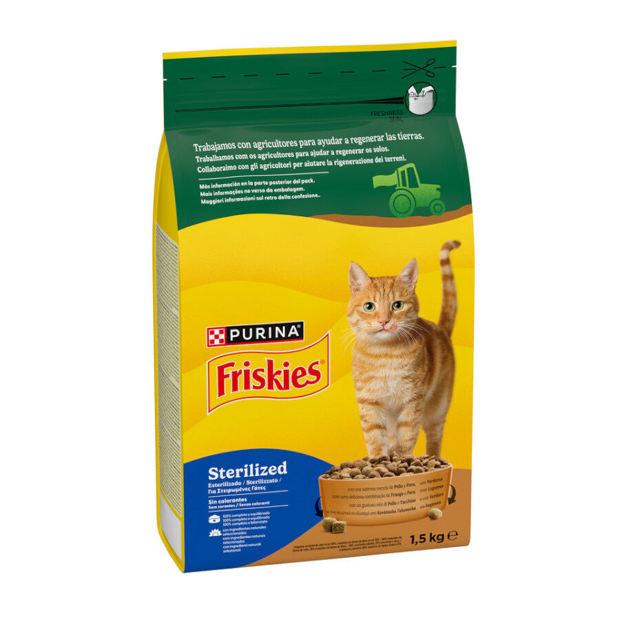 1.5 kg Friskies Sterilized Pollo y Pavo con Verduras pienso para gatos, , large Imagen numero 3