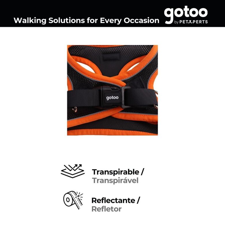 Gotoo Arnés ajustable de malla  naranja/negro para perros,  Imagen numero 3 Gotoo Arnés ajustable de malla  naranja/negro para perros, , large Imagen numero 3