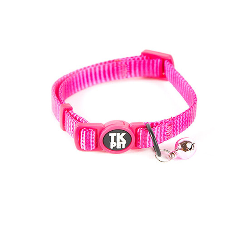 TK-Pet Classic Nylon collar gato con cascabel rosa Imagen numero 1 TK-Pet Classic Nylon collar gato con cascabel rosa Imagen numero 1