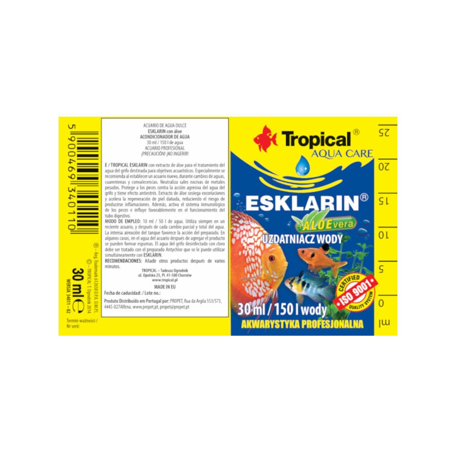 Tropical Esklarin con Áloe Acondicionador de Agua para acuarios de agua dulce thumbnail