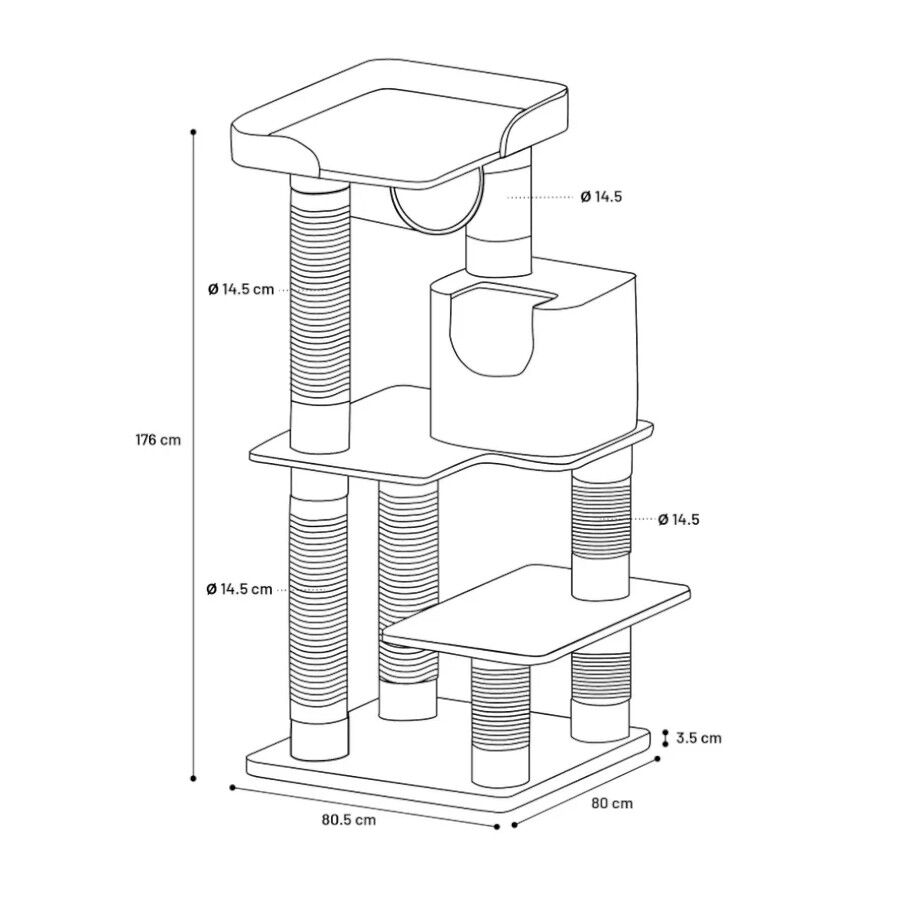 Flamingo Jessi Árbol Rascador Gris para gatos thumbnail