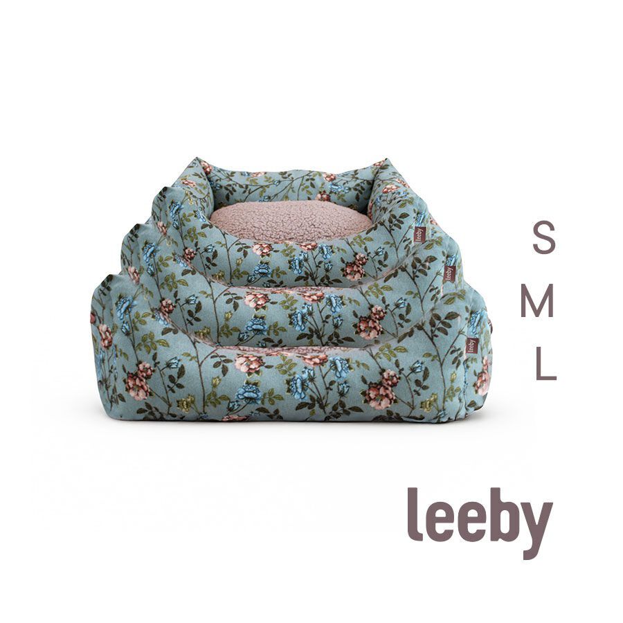 Leeby Cuna Desenfundable Turquesa de Flores para perros, , large Imagen numero 4