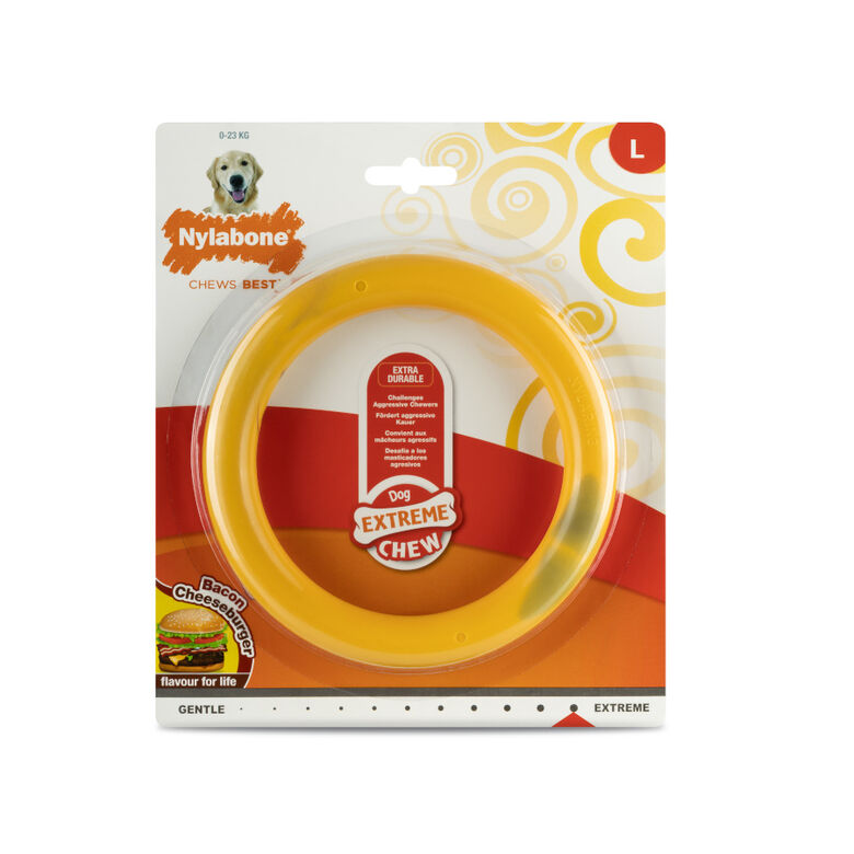 Nylabone Extreme Chew Ring Mordedor Redondo Sabor a Hamburguesa para perros thumbnail