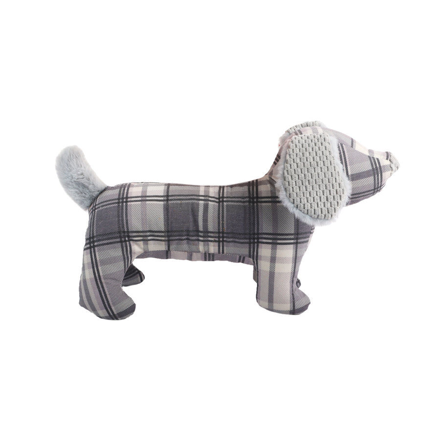 Tootoy! Tartan Dog Cuddler Grey Peluche para perros salchicha, , large Imagen numero 2