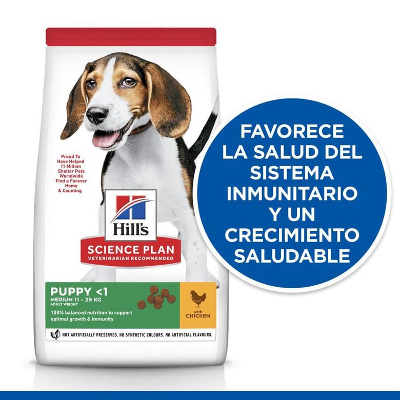Hill&#039;s Science Plan Puppy Medium pollo pienso para perro thumbnail