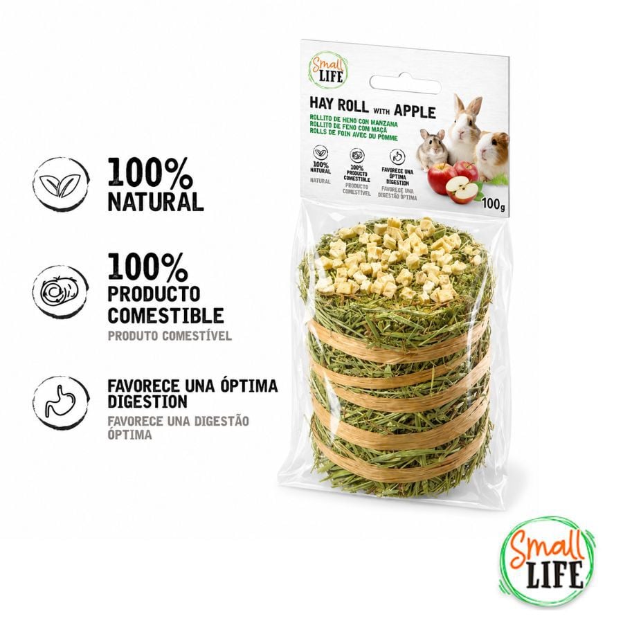100 g Small Life Rollo de Heno con Manzana Snack para roedores y conejos, , large Imagen numero 3