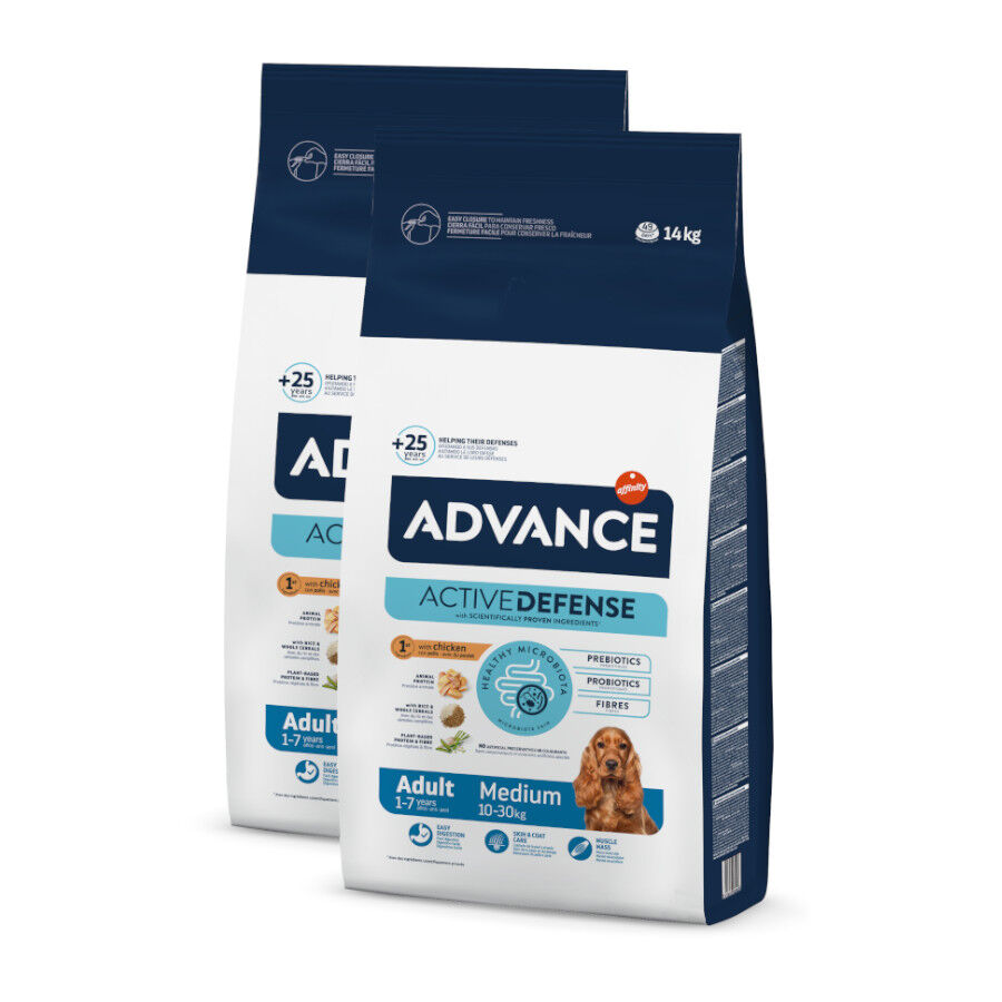 Advance Active Defense Medium Adult Pollo y Arroz pienso para perros