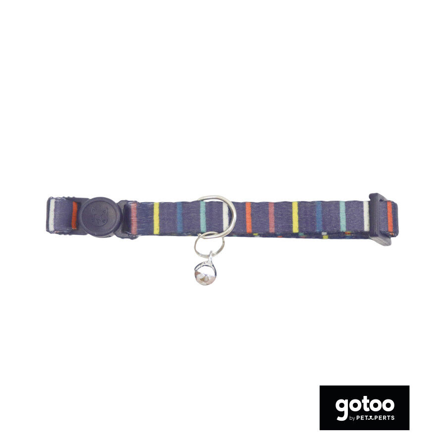 Gotoo Collar estampado rayas multicolor para gatos thumbnail