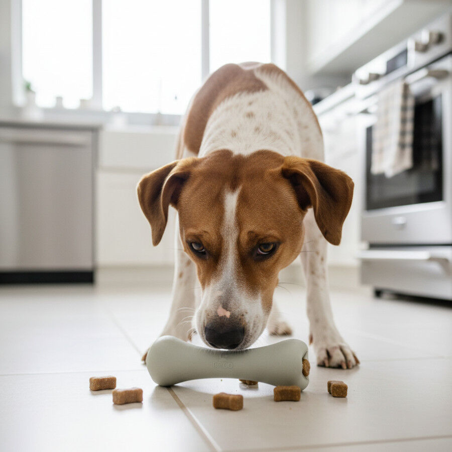 BECO Hueso Portagolosinas de Goma Blanco para perros