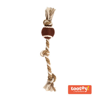 Tootoy! Pull RopeTennisball Natural pelota de tennis con cuerda para perros