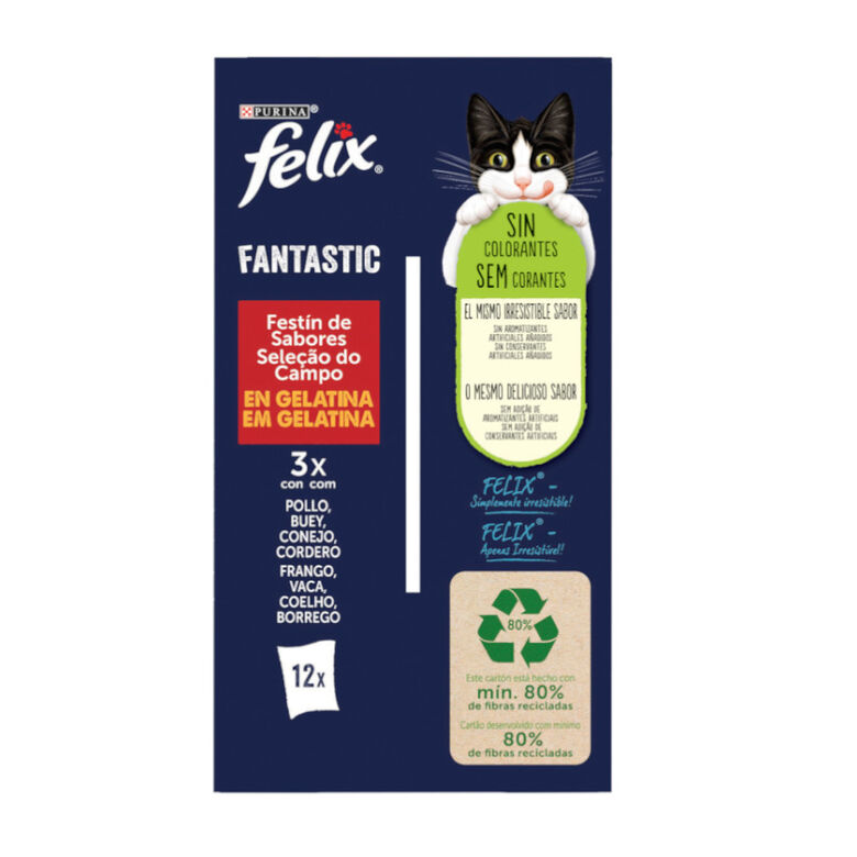 Felix Fantastic Carne en Gelatina sobre para gatos thumbnail