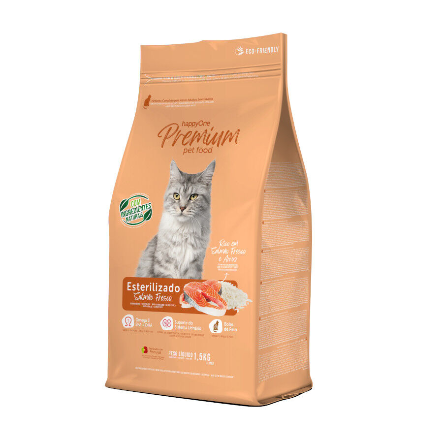 happyOne Premium Esterilizado Salm&oacute;n pienso para gatos, , large Imagen numero 1