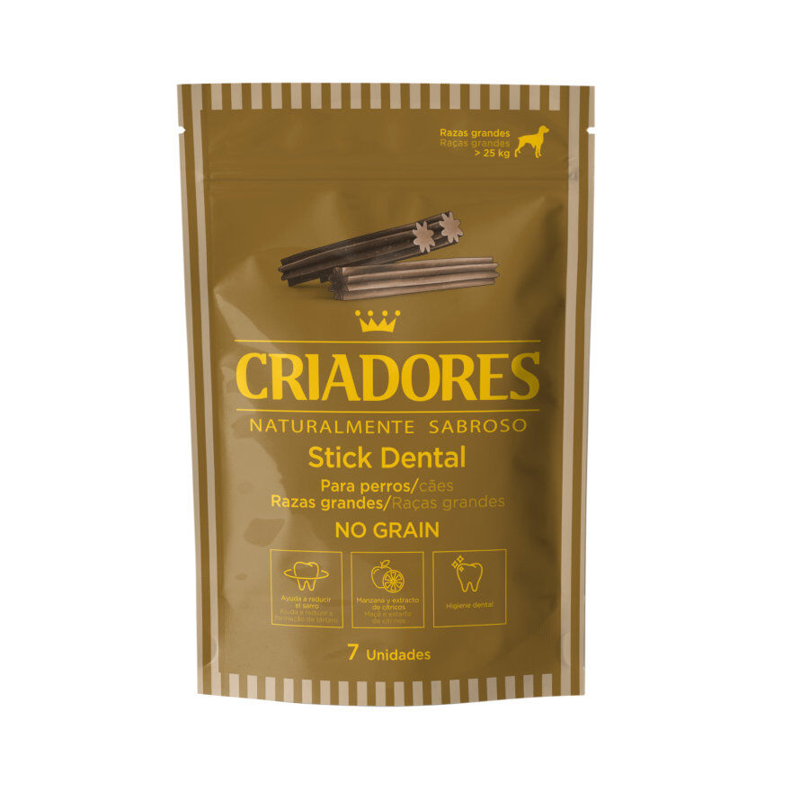 7 barritas Criadores Snacks Dentales Grain Free para perros de raza grande , , large Imagen numero 1