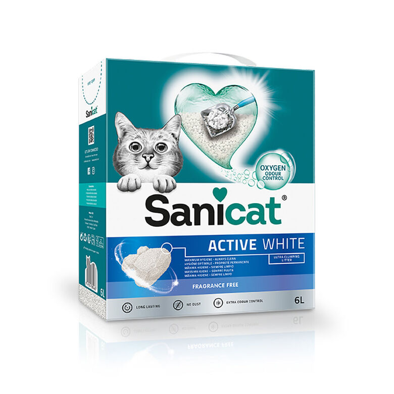 Sanicat Clumping White Arena Blanca Aglomerante sin perfume para gatos thumbnail