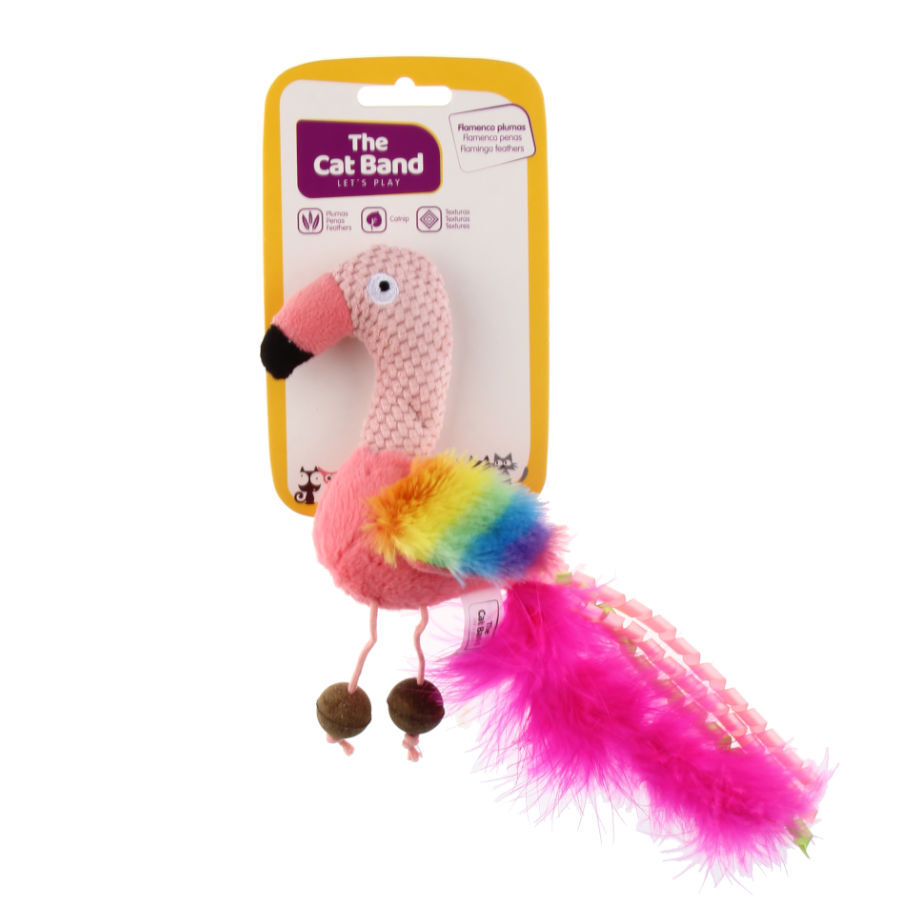 The Cat Band Flamenco de Peluche Arcoiris con Catnip , , large Imagen numero 1