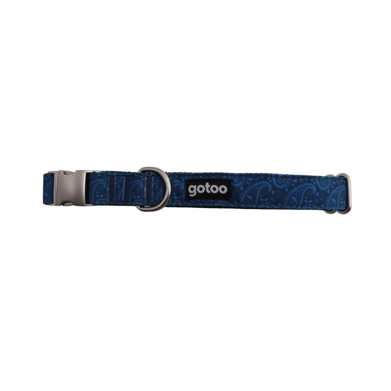 Gotoo Collar estampado cachemira clásica azul para perros thumbnail