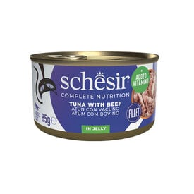 Schesir Adult Atún con Buey en Gelatina lata para gatos