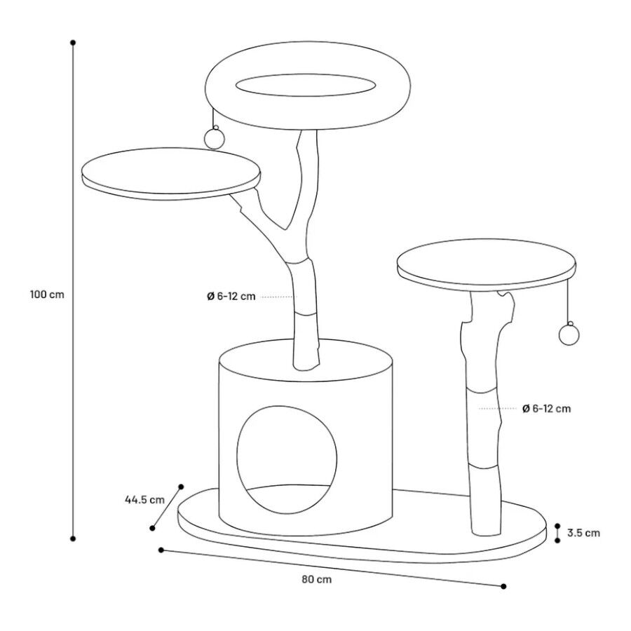 Flamingo Hina Árbol Rascador con 3 pisos para gatos thumbnail