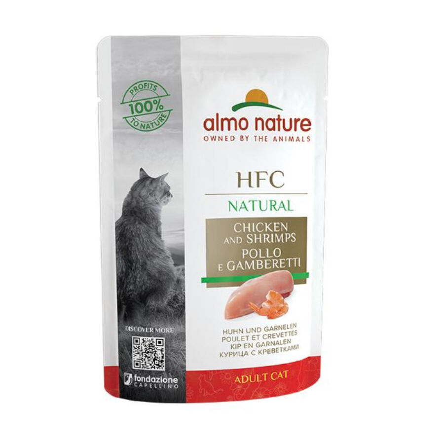 55 g Almo Nature HFC pollo y gambas sobre para gatos , , large Imagen numero 1
