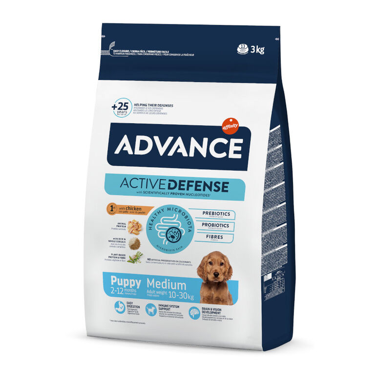 Advance Active Defense Medium Puppy Pollo y Arroz pienso para perros thumbnail