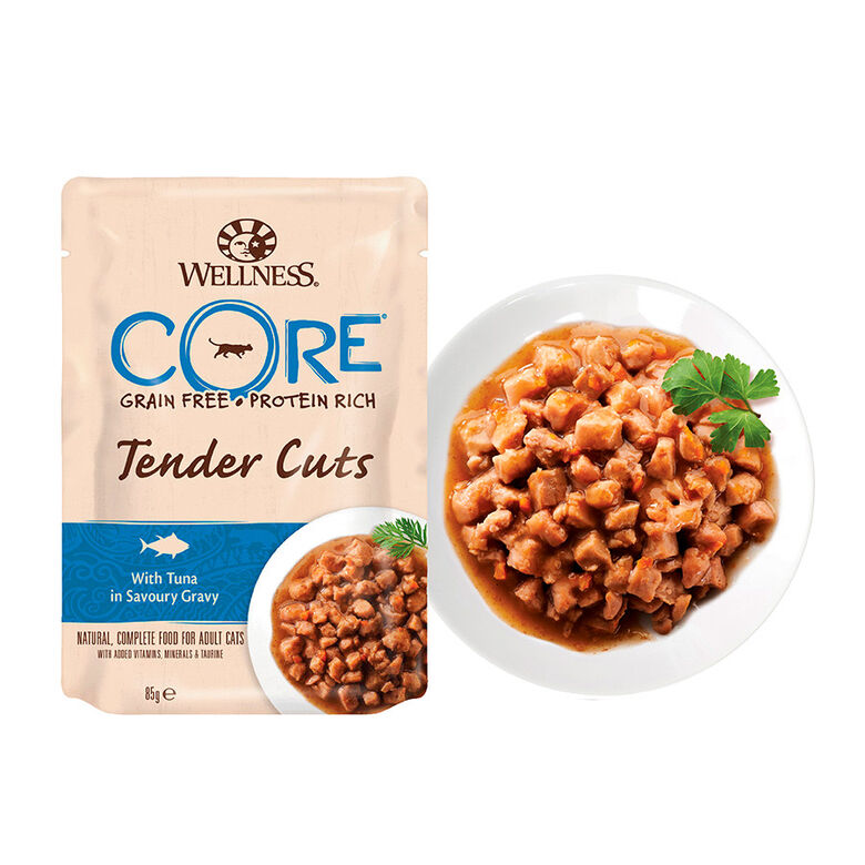 Wellness Core Tender Cuts atún sobre en salsa para gatos thumbnail