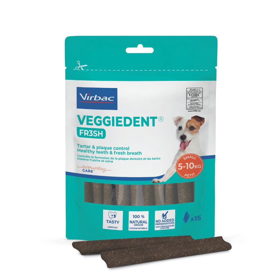 15 barritas Virbac Snacks Dentales Veggiedent Fresh para perros de raza peque&ntilde;a, , large Imagen numero 1