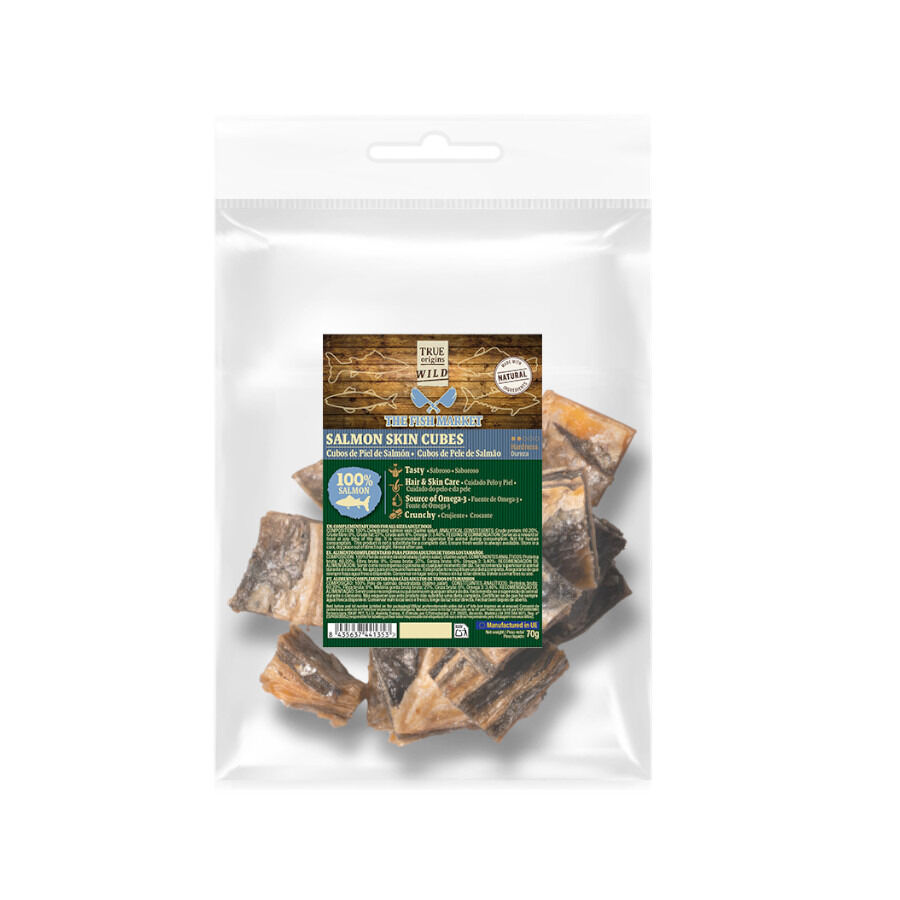 70 g. True Origins Cubos Piel de Salm&oacute;n Snack para perros, , large Imagen numero 2