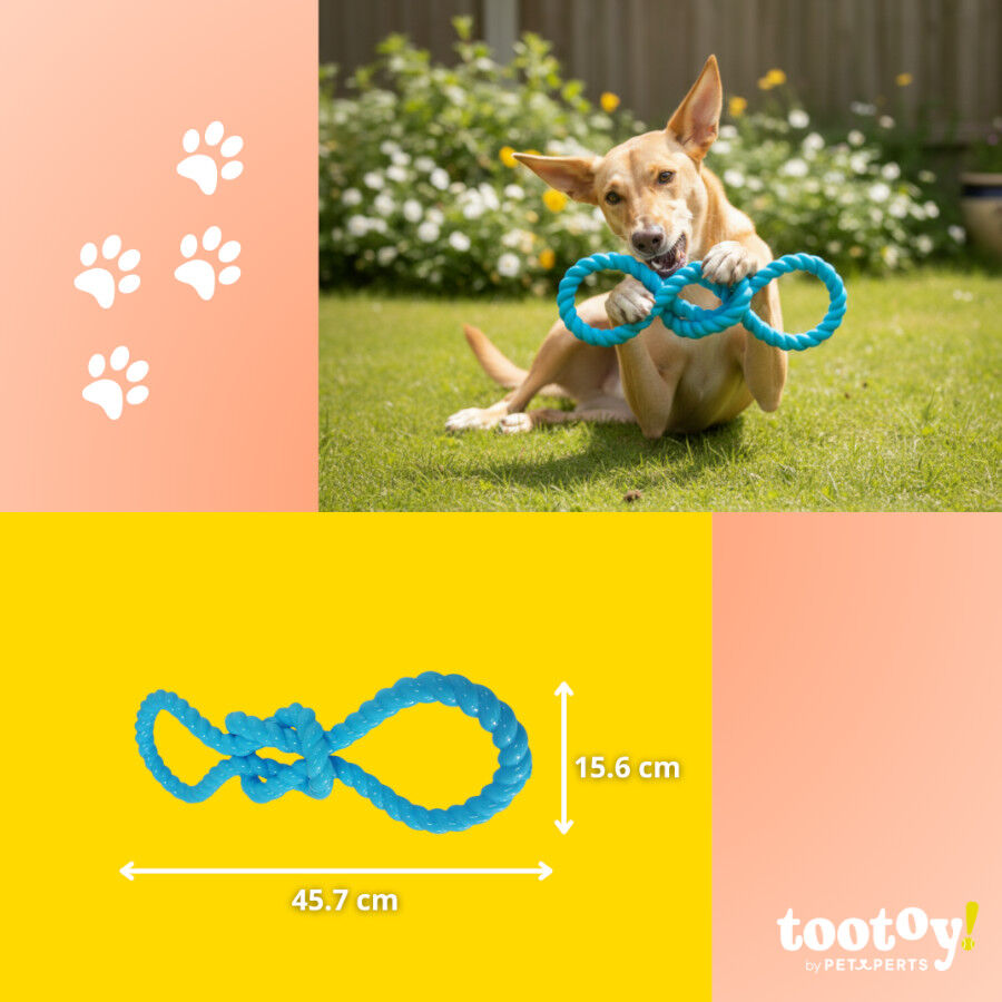 Tootoy! Mordedor Rubber Seaknot de Goma Azul para perros, , large Imagen numero 5