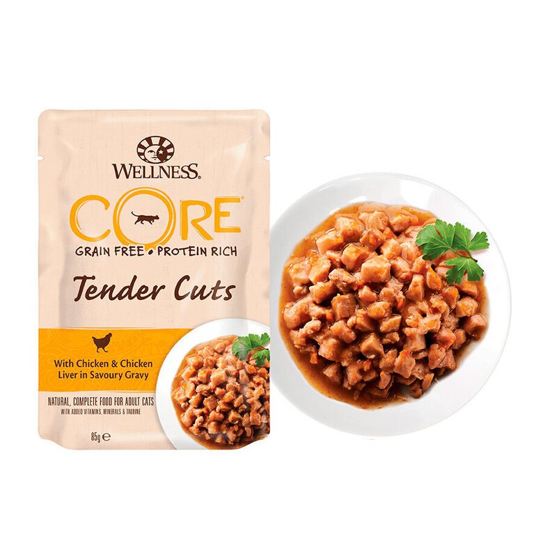 85 g Wellness Core Tender Cuts Pollo Sobre en salsa para gatos,  Imagen numero 2 85 g Wellness Core Tender Cuts Pollo Sobre en salsa para gatos, , large Imagen numero 2